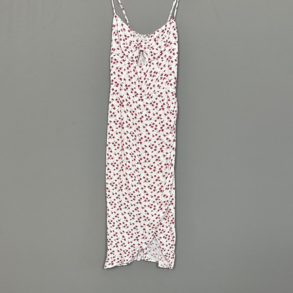 Reformation White and Red Floral Dress